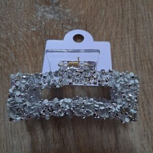 Fashion Jewelry Silver Gray Medium 14 Claws Shimmering Hair Clip New